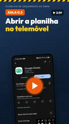 Aula: Abrir a planilha no telemóvel